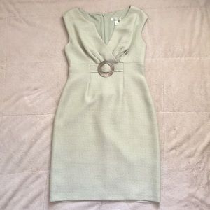 Dress Barn sage green wrap front A-line dress